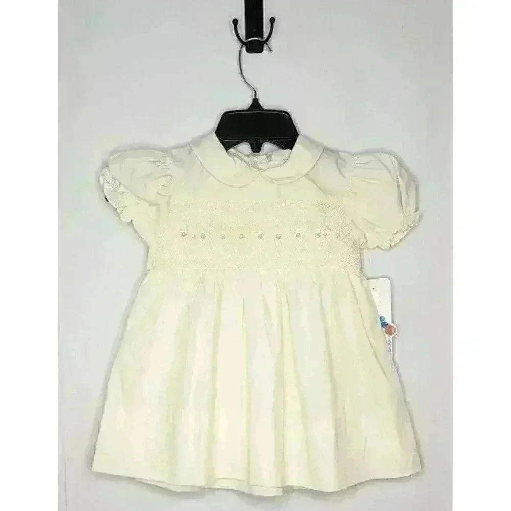 NWT Size 4T Petit Ami Yellow Floral Rose Smocked Dress